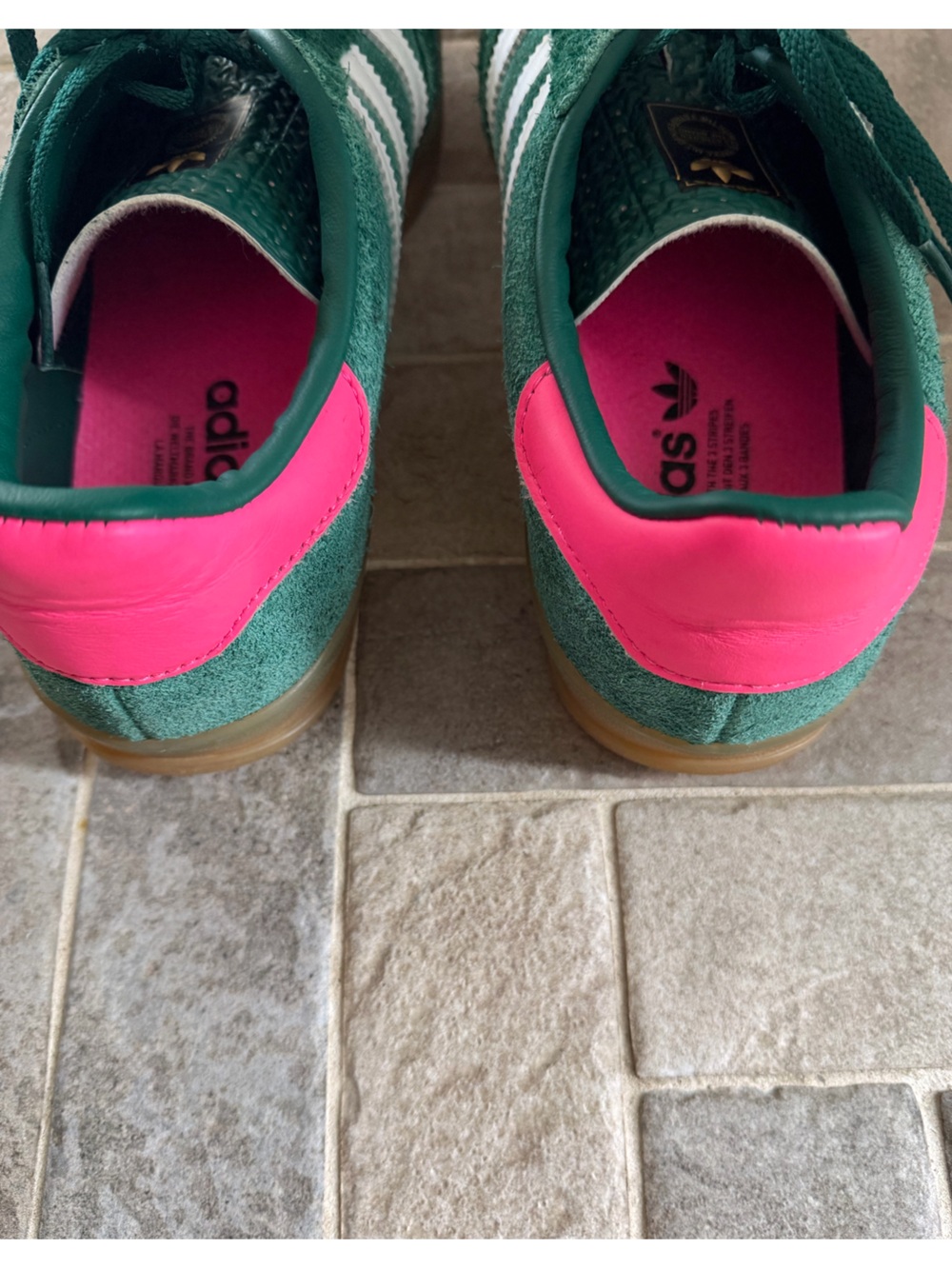 Adidas Gazelle Indoor Green Pink Gum Suede Sneakers Women’s 8.5 - Picture 6 of 7